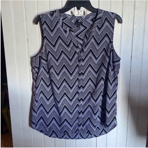 Talbots Tops - Talbots Sleeveless Blouse Blue White Size LP